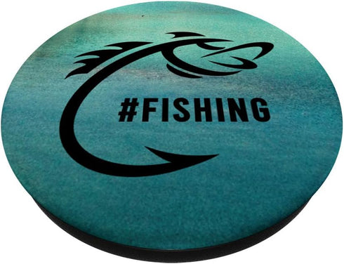 Cool Fish Fisherman Fishing Hook Outdoors Illustrated Design PopSockets Swappable PopGrip