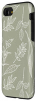 iPhone SE (2020) / 7 / 8 Case Leaves Botanical Flower Plant Line Art Sage Green