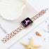 OULUCCI Compatible Apple Watch Band, 44mm 42mm 45mm 49mm, Women Stainless Steel Wristband D-Shape Strap Rose Gold
