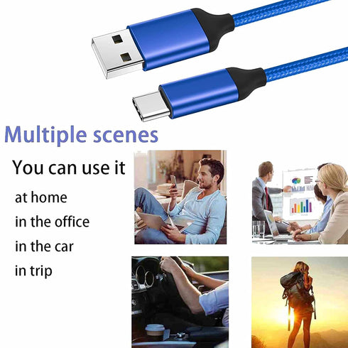 15 ft Long USB C Cables (2 Pack), USB A to USB C, Fast Charging Compatible with Sony PS5, Oculus Quest 2
