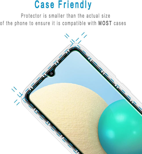 HPTech (2 Pack) Tempered Glass Screen Protector for Samsung Galaxy A02s / Galaxy A02 - Touch Sensitive, Easy Install