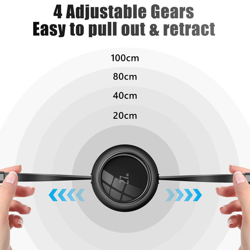 HianDier 3FT USB C to Lightning Cable, Retractable 27W Fast Charging Data Sync Cord for iPhone 14/13/12/11 Series