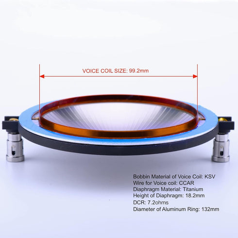 Replacement Diaphragm for B&C D4400Ti, D4400Ti-Nd, D4260Ti, DE-1000, DE-1050 Neodymium Titanium Driver 8O