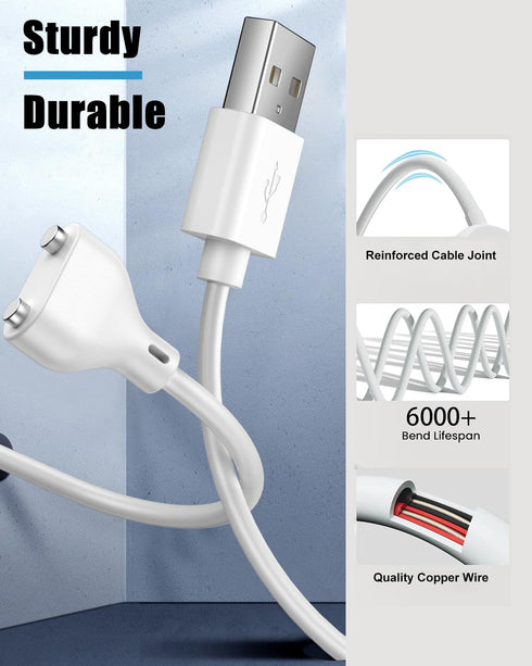 2.6Ft 2Pack (7mm/0.27in) Magnetic USB DC Charger Cable Replacement Charging Cord
