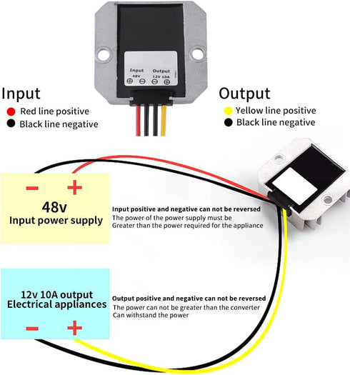 DC DC Converter 48V to 12V - Power Source Voltage Step Down Converter 10A 120W