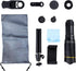 Flylin 32X 0.63X 198 Phone Camera Lens Kit, Long Focus Telephoto High Power HD Lens Wide Angle Macro Fisheye for Most