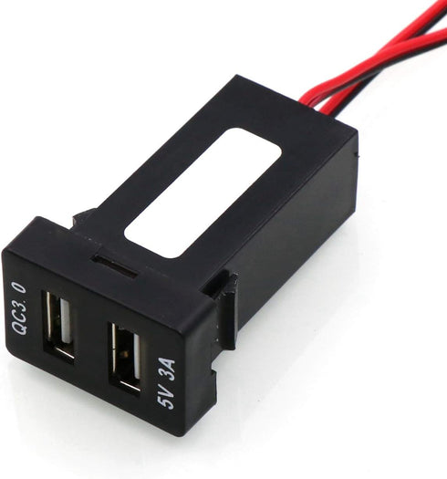QC3.0+5V 3A Dual USB Power Socket, Quick Charge Car Charger USB Adapter for Smart Phone Use