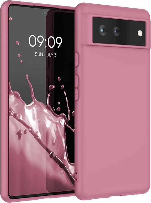 kwmobile Soft Slim Protective TPU Case for Google Pixel 6, Dark Rose Silicone Cover