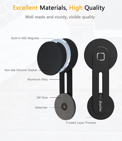 Dual Screen Magnetic Phone Holder for Laptop - Adjustable Slim Mount for Monitor's Top and Side