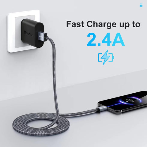 Micro USB Cable 20FT/6M, Long Android Charger Cable, Nylon Braided Durable Fast Phone Cord for Samsung Galaxy S7 S6