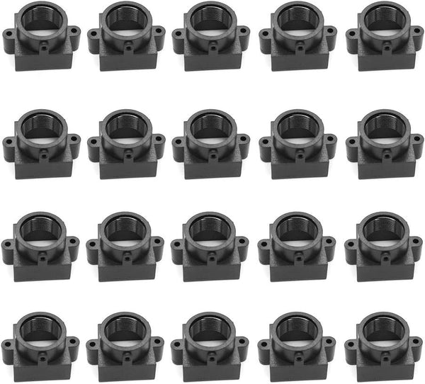 20 Pieces M12 20MM Hole Spacing Interface Plastic CCTV Security Camera Lens Holder Board, Black