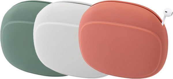 3 Pcs Silicone Headphone Organizer, Portable Wired Headphone Storage Case for Cell Phone Accessories (Red-Gray-Green)