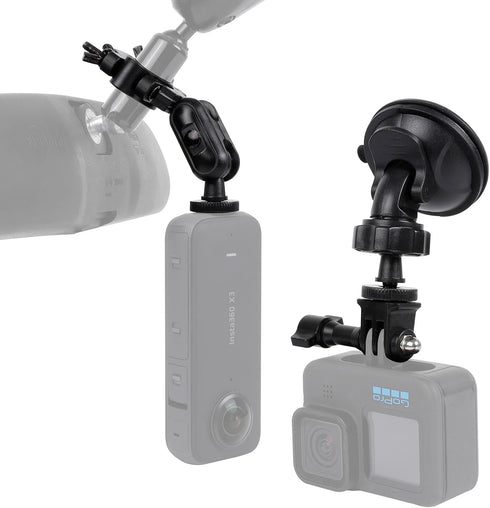 PellKing Dash GoPro Mount Rear View Mirror Holder Suction Cup Kit for Insta360 X4/X3, One R, Rs, GoPro 11/10/9/8/7/6/5