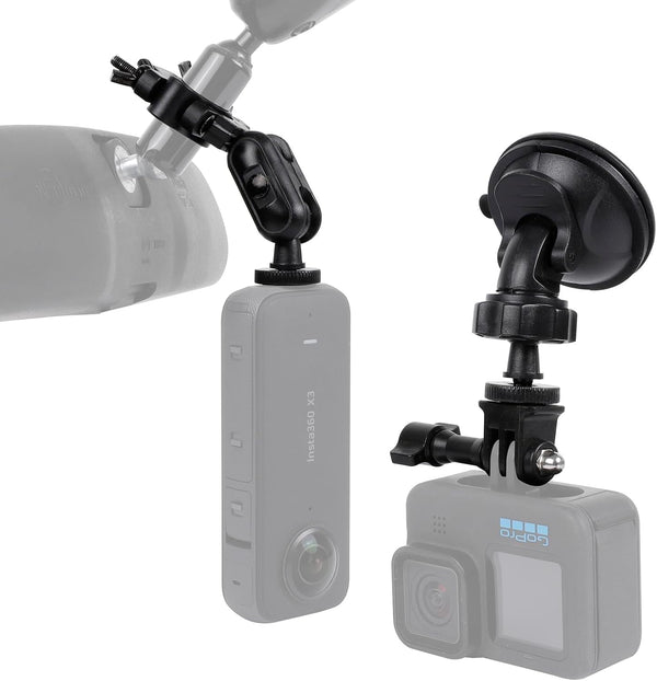 PellKing Dash GoPro Mount Rear View Mirror Holder Suction Cup Kit for Insta360 X4/X3, One R, Rs, GoPro 11/10/9/8/7/6/5