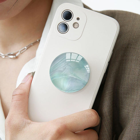 Translucent Clear Phone Grip with Expanding Kickstand, Cell Phone Collapsible Stand for Smartphones