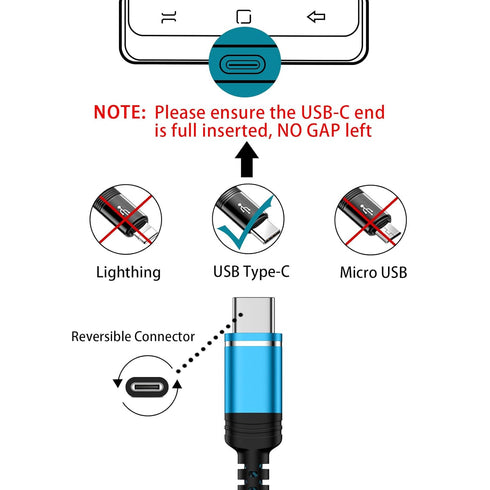 USB C Charger Cable Fast Charging 3 Pack 3ft, for Samsung Galaxy Z Fold 6, iPhone 15 Pro Max, 3.1A Car USB A to C