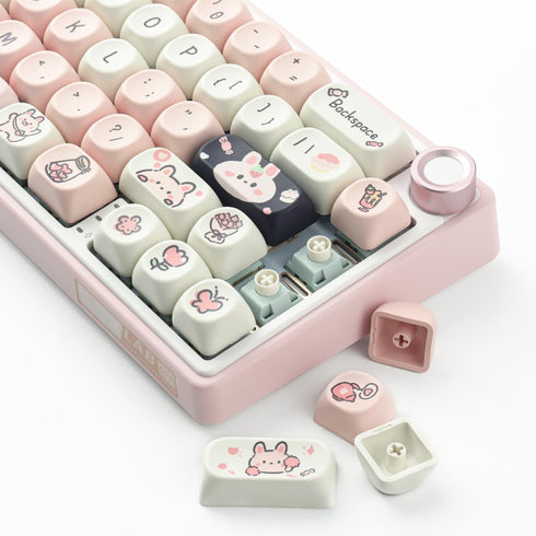 Sunzit PBT Keycaps - MOA Keycaps, 132 Keys Dye-Sublimation Custom Keycap Set for Cherry MX Mechanical Keyboards
