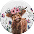 Cute Baby Highland Cow Floral Watercolor PopSockets Standard PopGrip