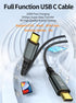 USB C to USB C 3.1 Gen 2 Cable 10FT for 20Gbps Data Transfer, 8K@60Hz Video Output, 100W PD Fast Charging for iPhone