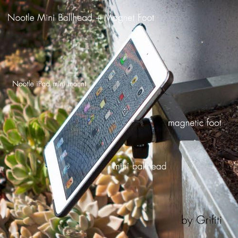 GRIFITI Nootle Magnetic Camera Stand with Mini Ball Head, Magnet Foot for Cameras, Video Cams, Phone Mounts