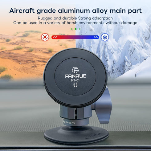 FANAUE SC-03T Magnetic Car Mount Compatible with RAM Mounts B Size 1" Ball Head, Magnetic Phone Holder for 4.7-7.5"