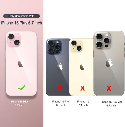 ULAK iPhone 15 Plus Case - Glitter Heavy Duty Dual Layer, Shockproof Protection, Sparkly Transparent Cover, 6.7"