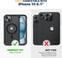 Diaclara iPhone 15 Case (6.1") - Frosted Black, MagSafe Compatible, Anti-Scratch Screen & Camera Lens Protector.