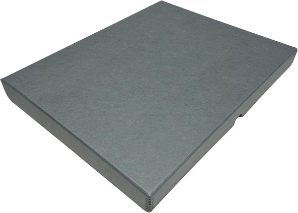 Lineco 16x20 Gray Archival Folio Storage Box - Metal Edge Clamshell Lid for Organizing Photos, Documents, Crafts