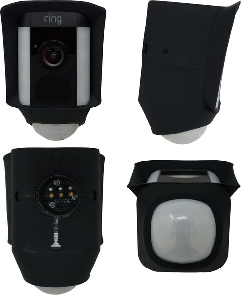 Silicone Skin Case Cover Compatible with Ring Floodlight Camera - UV & Weather Protection Skins Cover - Black