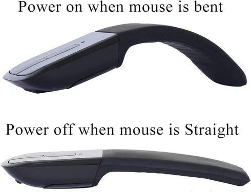 WUDEMWWFE Bluetooth Arc Mouse Foldable Slim and Portable Mini Wireless Computer Travel Mouse Folding Optical Touch Mice