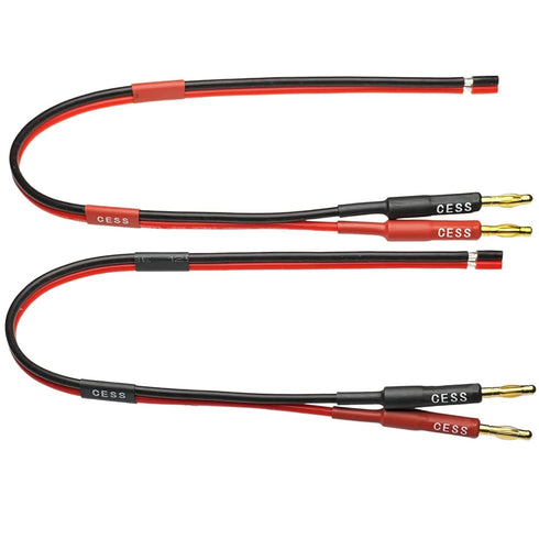 CESS-225-1f Banana Plug Adapter Connector to Bare Wire Open End Audio Cable DIY for Speakers & Amplifier (1 Foot)