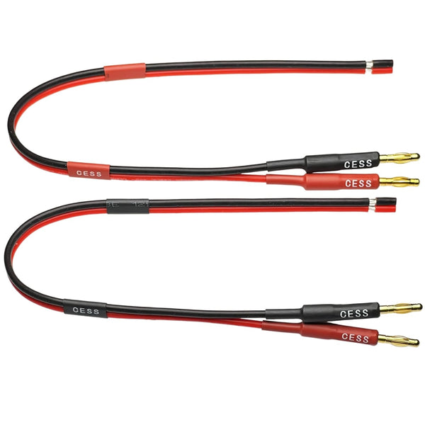 CESS-225-1f Banana Plug Adapter Connector to Bare Wire Open End Audio Cable DIY for Speakers & Amplifier (1 Foot)