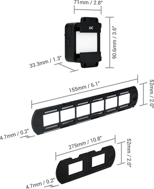 JJC 35mm Set 35mm 10 Film Digitizing LED Light for Negatives Copying with Film Strips & Slides Holder, Levels