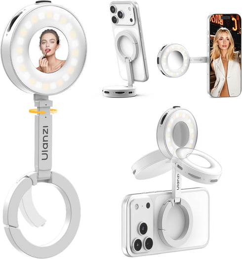 ULANZI ML05 Phone Light, Dual-Sided Magnetic Cell Phone Selfie Lights for iPhone/Android, 9000K