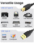 Bicmice 2.0 480 5Ft USB-A to USB-B Printer Cable Mbps High-Speed for Hp Canon Brother Samsung Dell Epson Lexmark Xerox