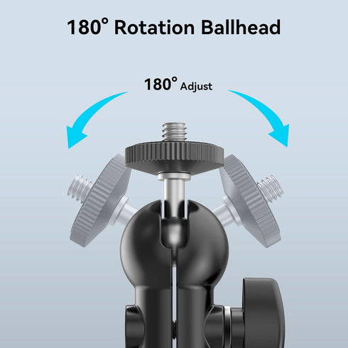 SMALLRIG 1/4" 1135 Cool Ballhead, Multi-Function Double Ball Dead Adapter with Shoe Mount & Screw for Monitors Led