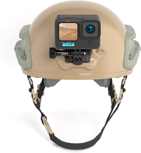 HSU Aluminum NVG Helmet Mount with Thumbscrew, Compatible with GoPro Hero 12/11/10, Tactical Helmet for Action Cameras