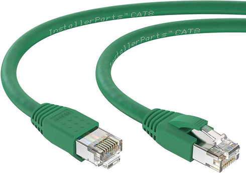 InstallerParts Ethernet Cable CAT8, 5 FT Green, Professional Series 40Gigabit/Sec High Speed Internet Cable for Gaming