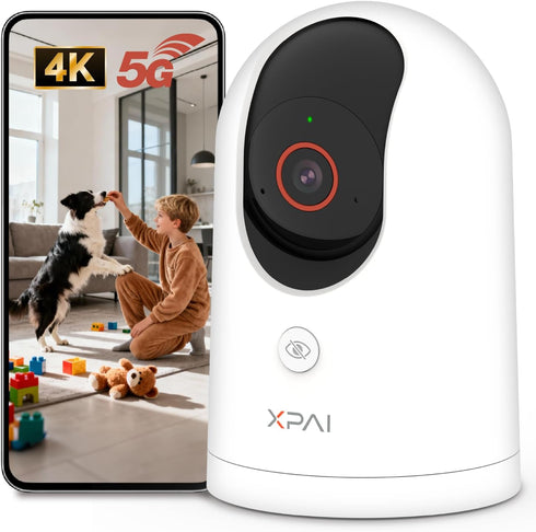 xpai 4K Security Camera,Industry's First with 64G Built-in Storage No Monthly Fees,Indoor Camera