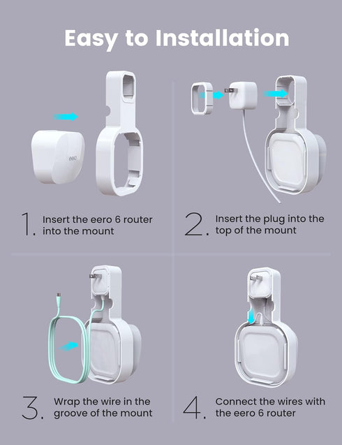 DG-Direct Wall Mount Holder for eero 6 and eero 6+ Router Mesh Wi-Fi System, 2 Pcs