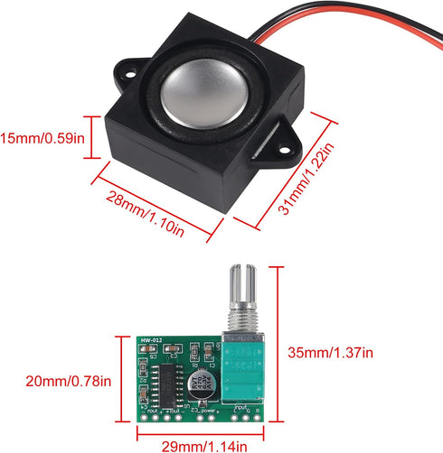 3pcs 3 Watt 8 Ohm Mini Speaker Full-Range Cavity for Mobile Portable Advertising Machine (with Separating Interface)