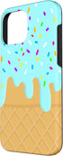 Strawberry Ice Cream Cool Design 16 Ice Cream Cone Colorful Sprinkles Drip Waffle Case for iPhone Pro Max
