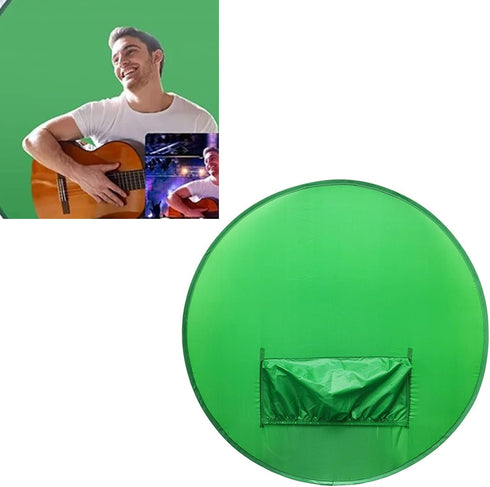 Denash 56" Green Screen Backdrop, Diameter Foldable Green Background, Portable Webcam Background for Video Chats