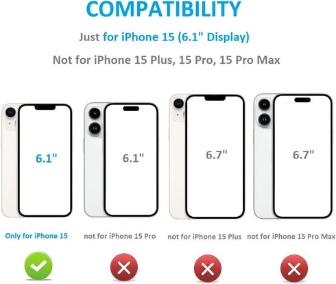 OT ONETOP 15 6.1 Inch ONETOP Compatible with Magsafe for iPhone Wallet Case with Card Holder, PU Leather Kickstand RFID