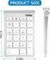 Foloda Wireless Number Pad, Portable 2.4Ghz USB 10 Keys Financial Accounting Numeric Keypad for Laptop, PC