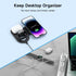 Wireless Charger 3 in 1, RELAXYO Travel Fast Wireless Charging Station for Apple, Compatible with iPhone 15/14/13/12/11