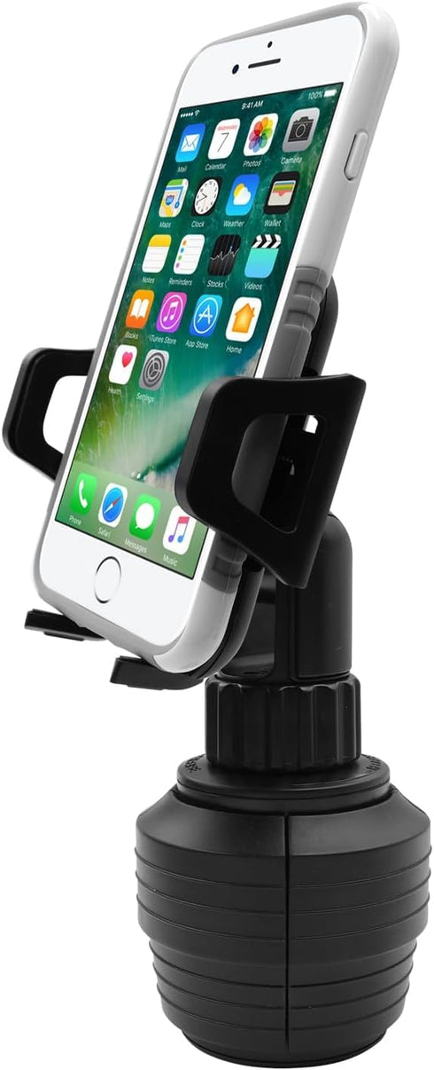 Macally Cup Holder Phone Mount - Upgraded Cell Phone Holder for Car Cup Holder, Universal for Smartphones