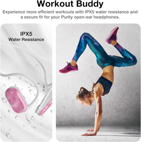 Purity Air Open Ear Headphones, True Air Conduction Wireless Bluetooth Earbuds with Dual Mic for iPhone/Android