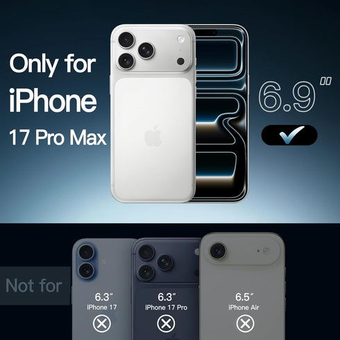 JETech 17 6.9-Inch, Case for iPhone Pro Max Non-Yellowing Shockproof Phone Bumper Cover, Anti-Scratch Clear Back