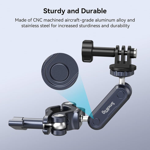 SMALLRIG Bike Motorcycle Handlebar Mount for Gopro, Pole and Roll Bar Mount, CNC All-Metal 22-32mm for Action Cameras Gopro, Insta360 and DJI - 4191